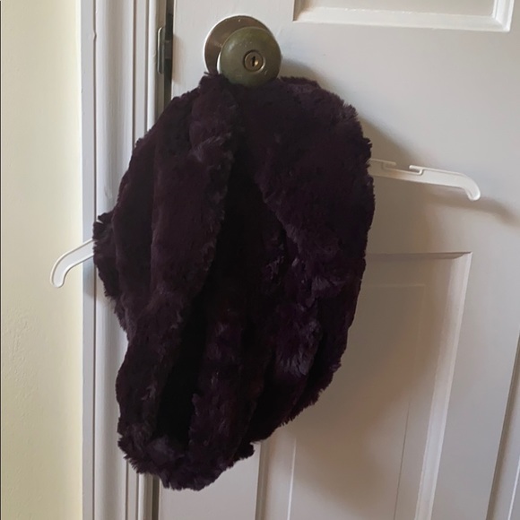 Helene Berman - Faux Fur Purple Infinity Scarf - Picture 2 of 6